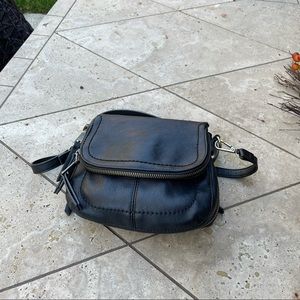 Anthropologie black leather purse